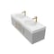 Castello Usa Thames 60-inch Gray Vanity Set with White Top and Gold Handles CB-MC-60G-GLD-20146-WH - alternate 7